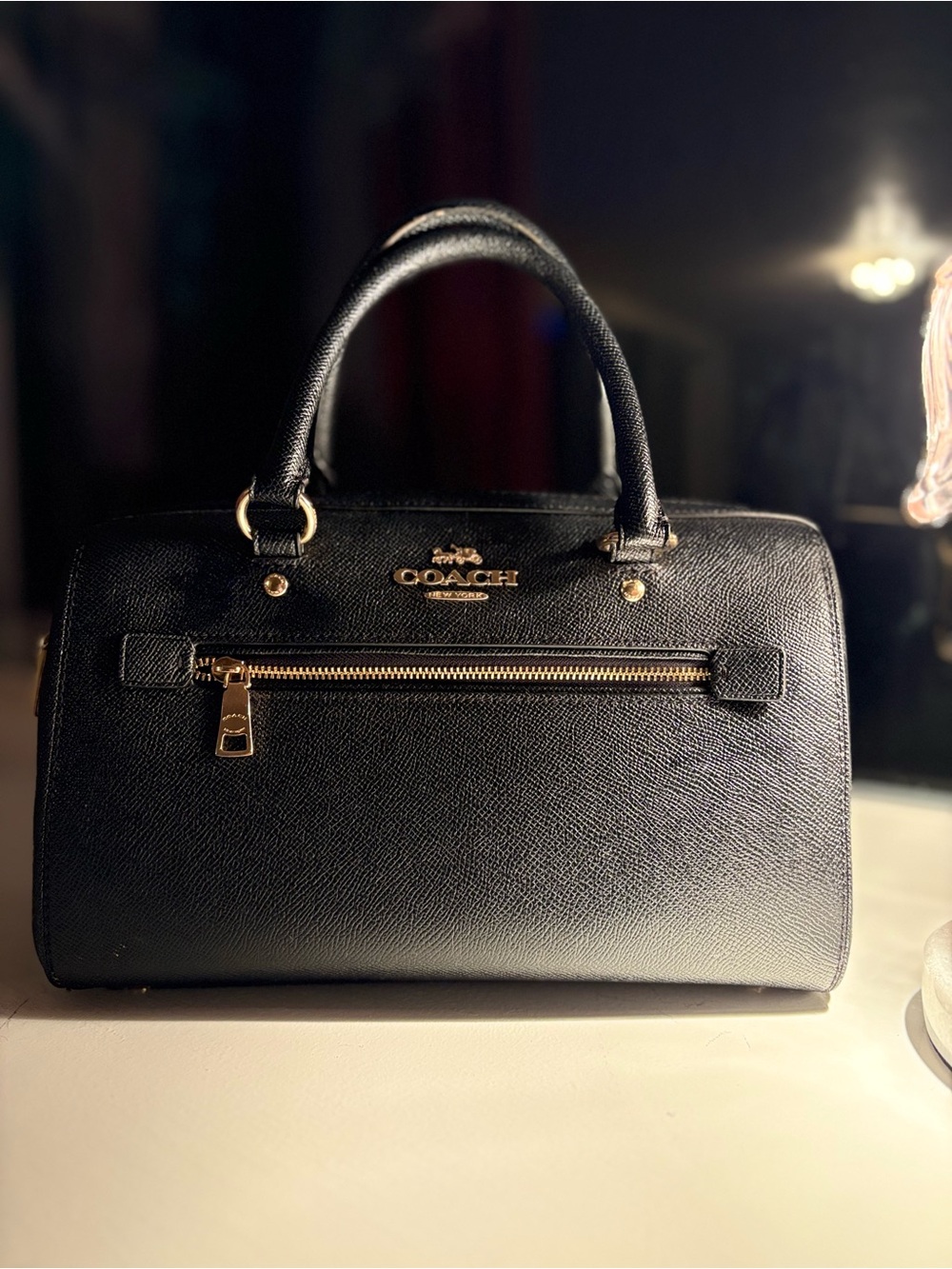 Coach Black Leather Rowan Handbag